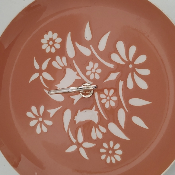 Vintage Ceramic Harkerware Serving Plate w/ Center Gold Handle 1950's - Picture 2 of 4